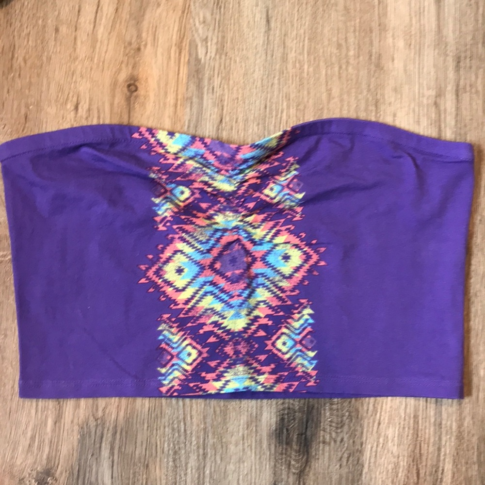 Arizona Rouched Front Aztec Tube Top Lot - Picture 2 of 5